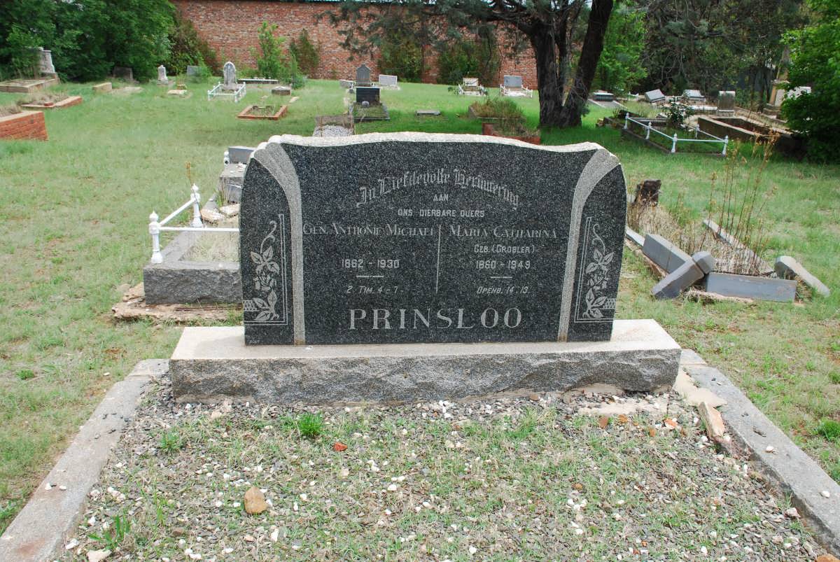 PRINSLOO Anthonie Michael 1862-1930 &amp; Maria Catharina GROBLER 1860-1949
