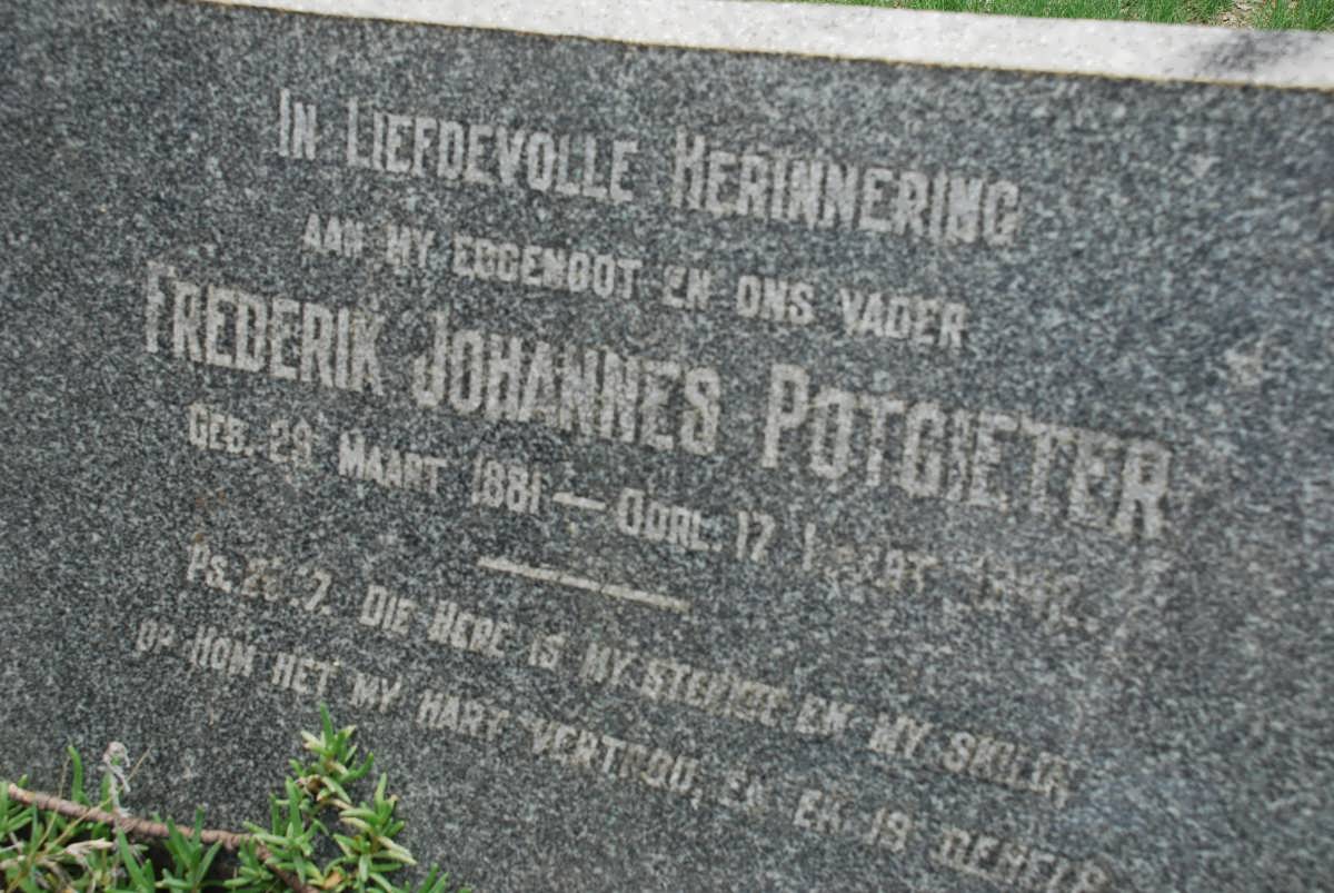 POTGIETER Frederik Johannes 1881-??