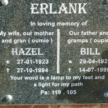 ERLANK Bill 1920-1999 &amp; Hazel 1923-1994