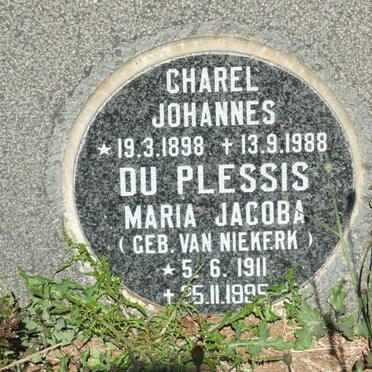 PLESSIS Charel Johannes, du 1898-1988 &amp; Maria Jacoba VAN NIEKERK 1911-1995
