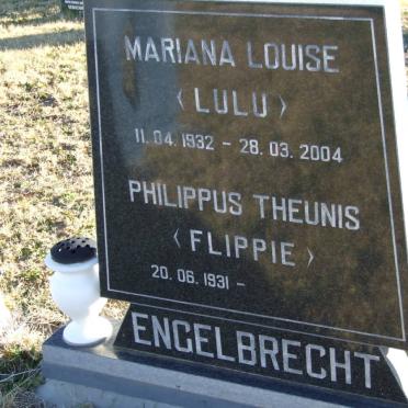 ENGELBRECHT Philippus Theunis 1931- &amp; Mariana Louise 1932-2004