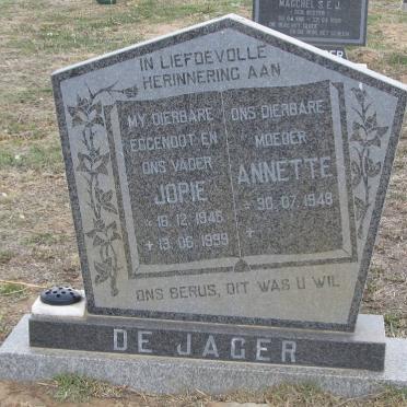 JAGER Jopie, de 1946-1999 &amp; Annette 1948-