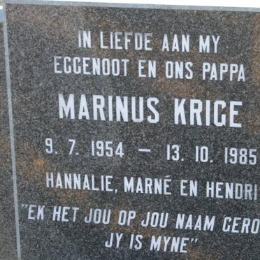 KRIGE Marinus 1954-1985