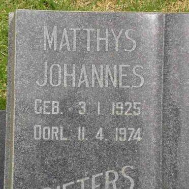 PIETERS Matthys Johannes 1925-1974