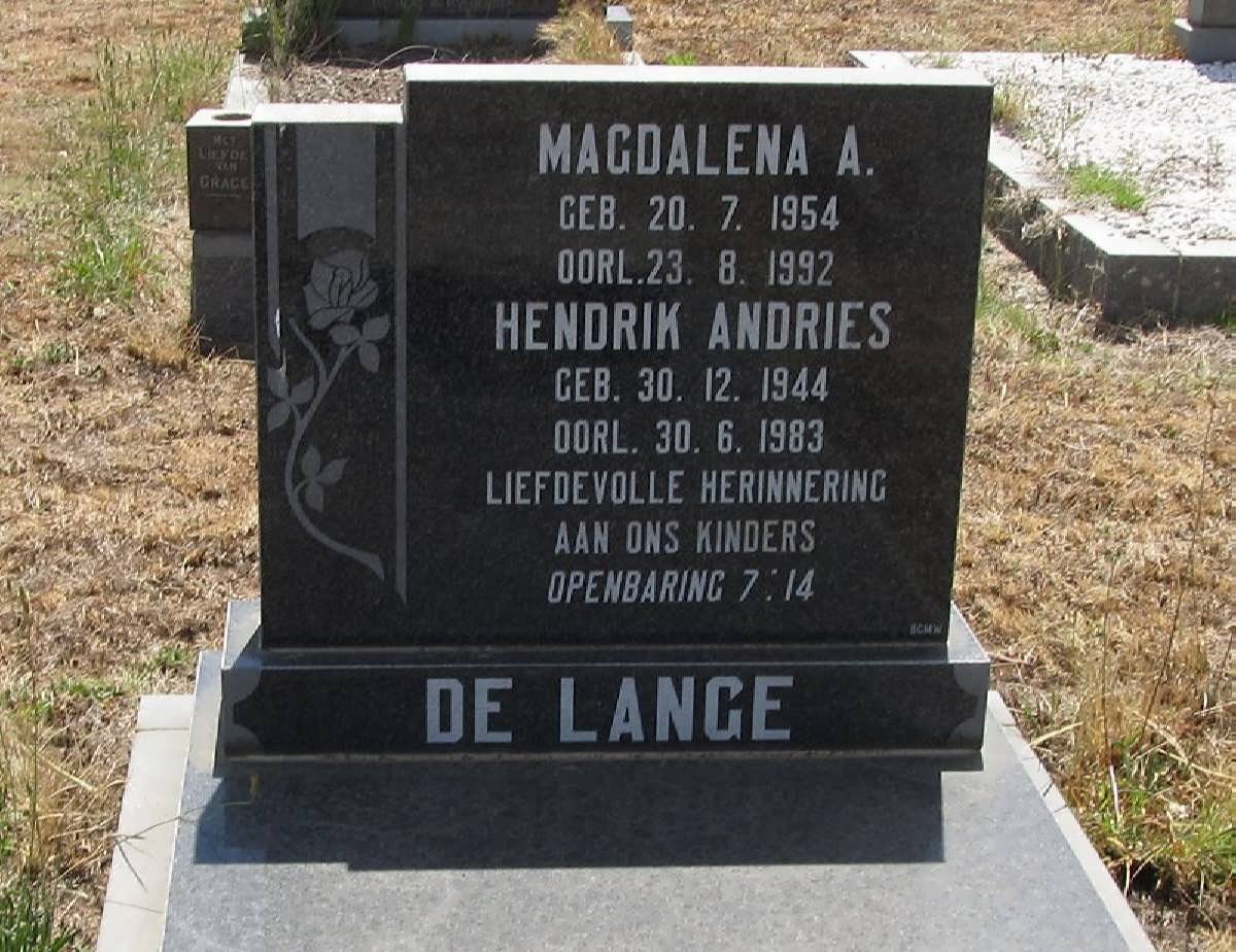 LANGE Hendrik Andries, de 1944-1983 &amp; Magdalena A. 1954-1992