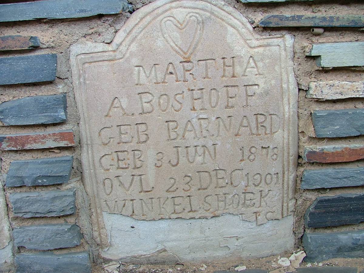 BOSHOFF Martha A. nee BARNARD 1878-1901