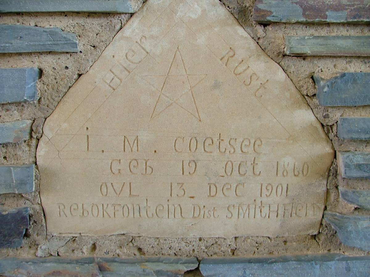 COETSEE I.M. 1860-1901