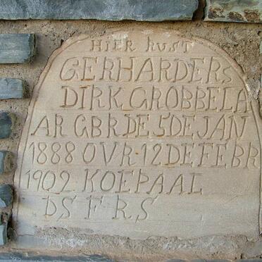 GROBBELAAR Gerharders Dirk 1888-1902