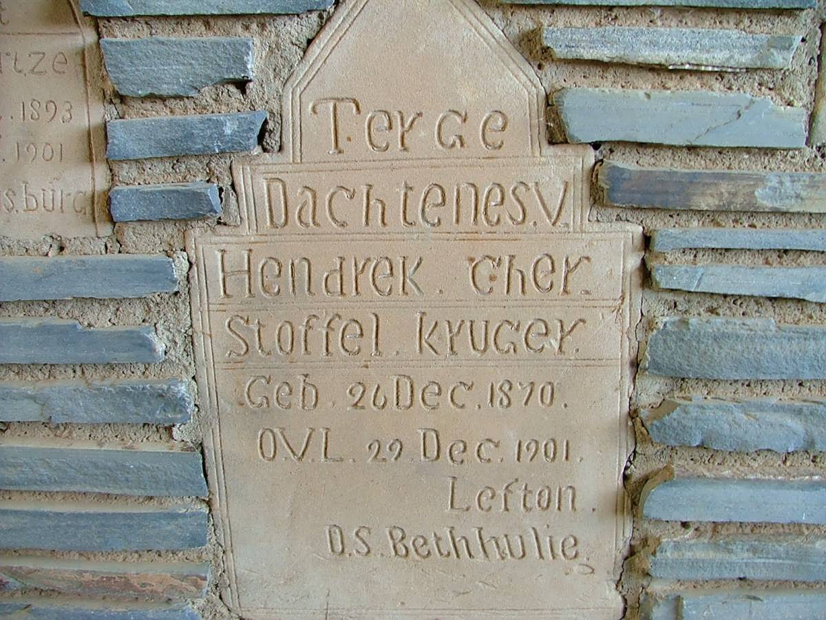 KRUGER Hendrek Cher. Stoffel 1870-1901