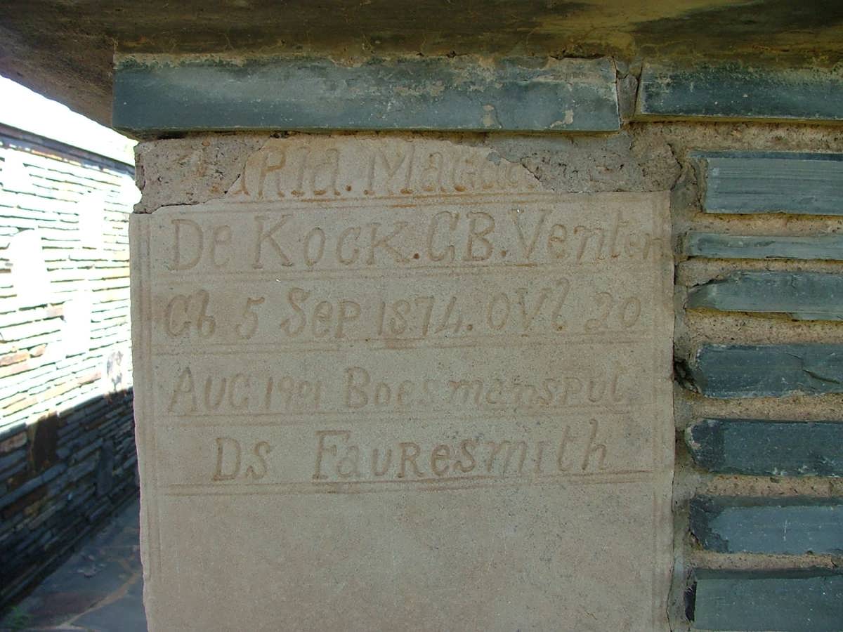 KOCK Maria Magdalena, de nee VENTER 1874-1901