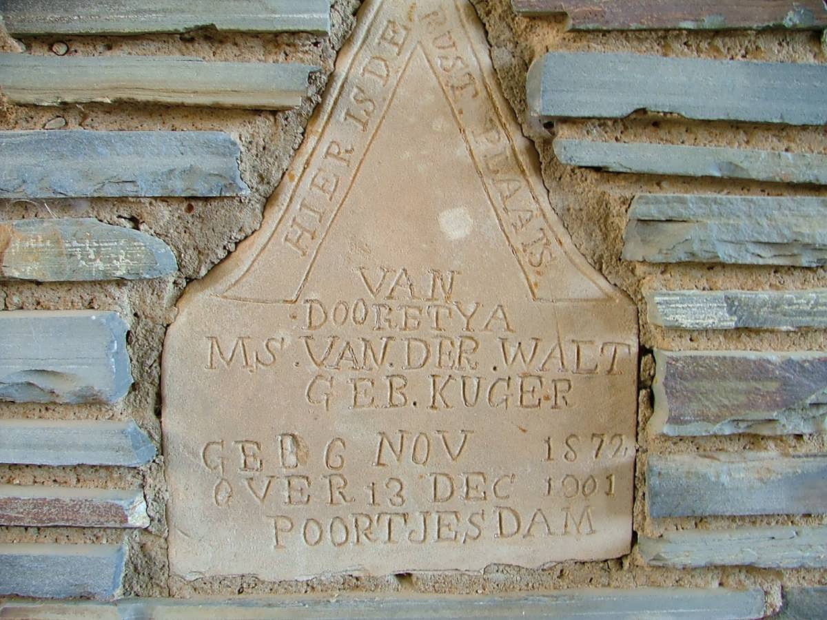 WALT Dooretya M.S., van der nee KUGER 1872-1901