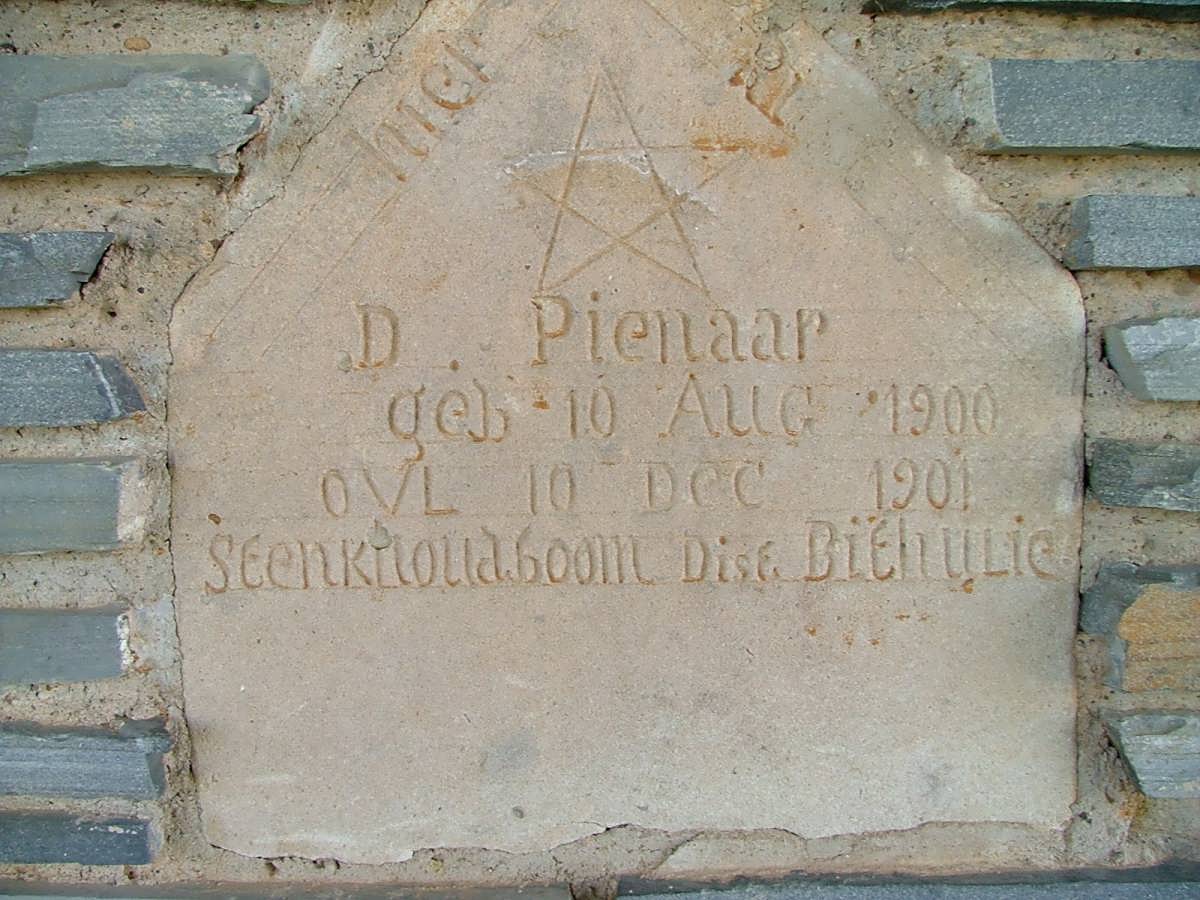 PIENAAR D. 1900-1901