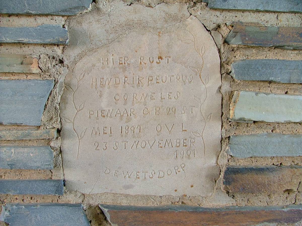 PIENAAR Hendrik Peutrus Corneles 1897-1901