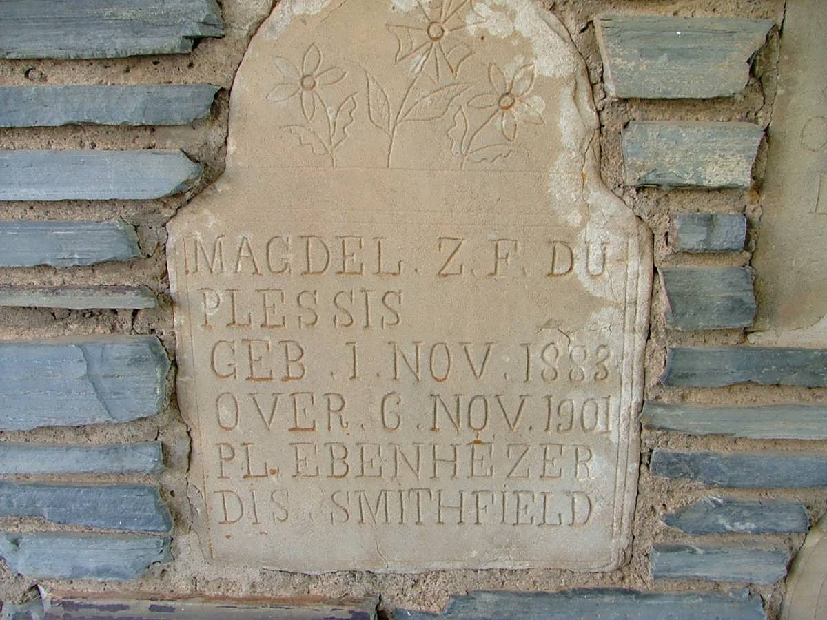 PLESSIS Magdel. Z.F., du 1883-1901