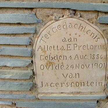 PRETORUIS Alletta E. 1886-1901