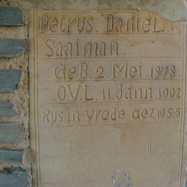 SAAIMAN Petrus Daniel 1878-1902