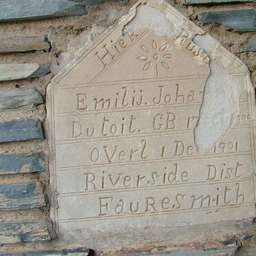 TOIT Emily Johanna, du 1900-1901