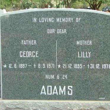 ADAMS George 1887-1971 &amp; Lilly 1895-1978