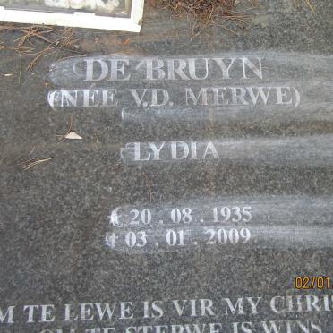 BRUYN Lydia, de nee V.D. MERWE 1935-2009