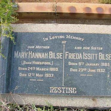 BILSE Mary Hannah nee HORSPOOL 1860-1937 :: BILSE Frieda Issitt 1885-1932