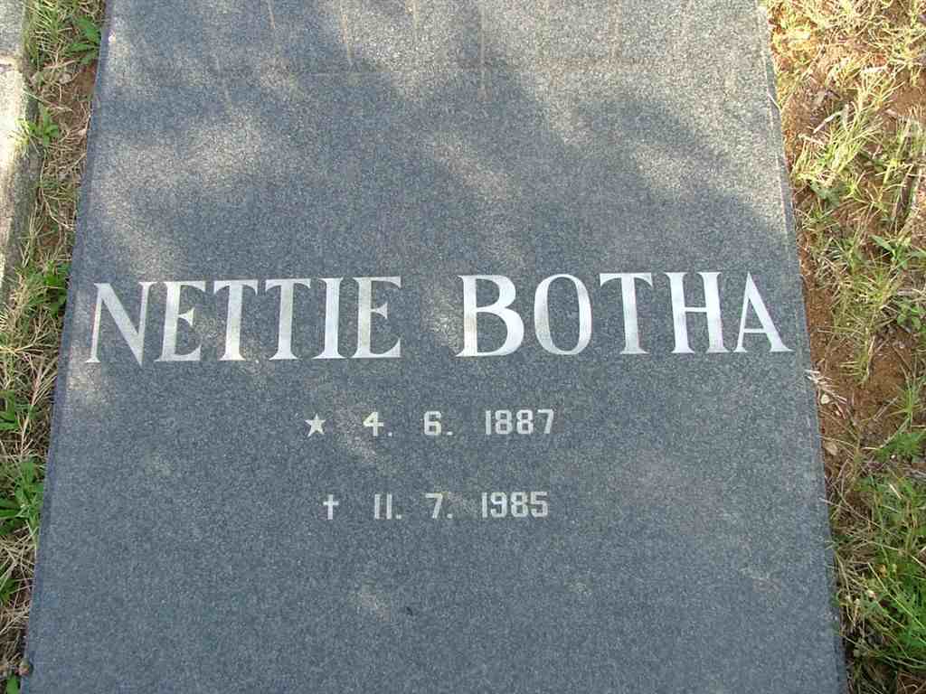 BOTHA Nettie 1887-1985