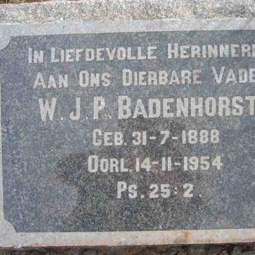 BADENHORST W.J.P. 1888-1954
