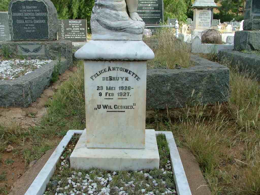 BRUYN Felice Antoinette, de 1926-1927