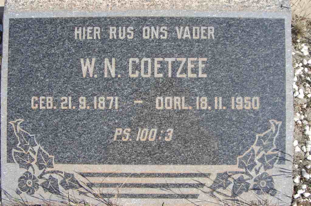 COETZEE W.N. 1871-1950