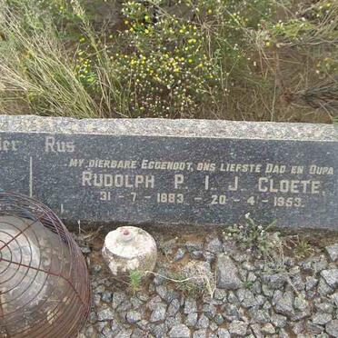CLOETE Rudolph P.I.J. 1883-1953