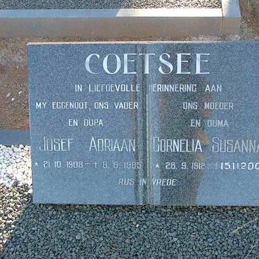 COETSEE Josef Adriaan 1908-1985 &amp; Cornelia Susanna 1912-2005