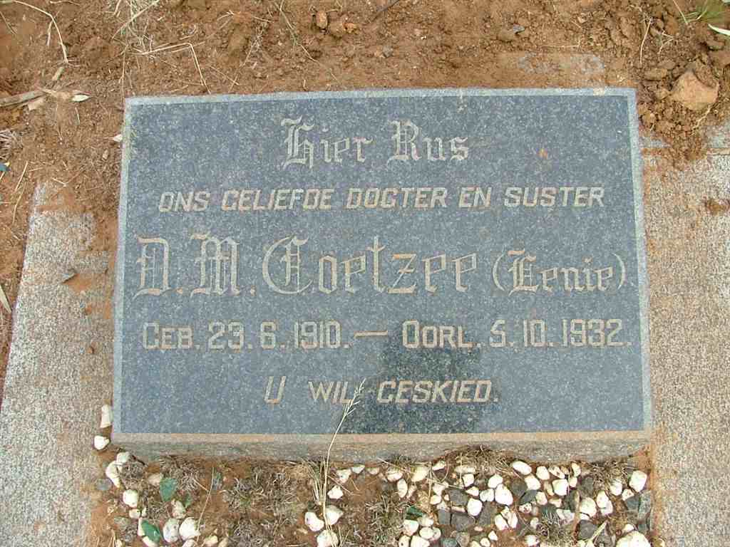 COETZEE D.M. 1910-1932