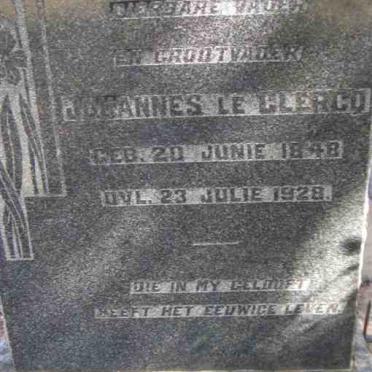 CLERCQ Johannes, le 1848-1928