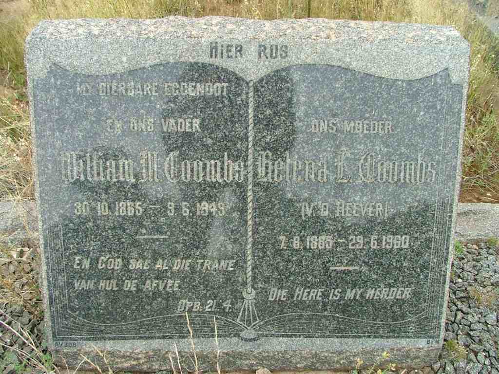 COOMBS William M. 1865-1949 &amp; Helena L. V.D. HEEVER 1865-1960