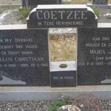 COETZEE Hercules Christiaan 1886-1966 &amp; Maria Jacoba VAN DER WALT 1889-1969