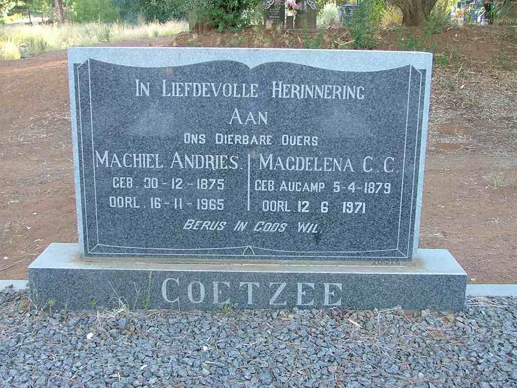 COETZEE Michiel Andries 1875-1965 &amp; Magdalena C.C. AUCAMP 1879-1971