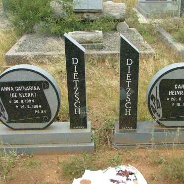 DIETZSCH Carl Heinrich 1893-1961 &amp; Anna Catharina DE KLERK 1894-1964