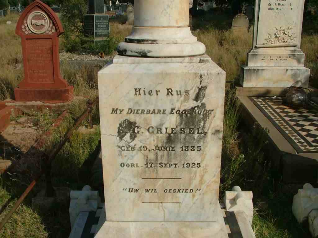 GRIESEL S.G. 1885-1925