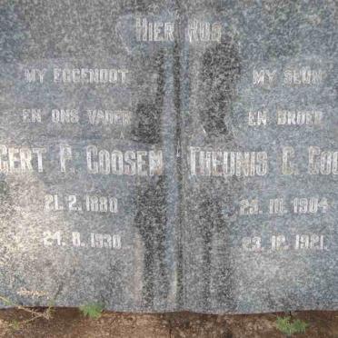 GOOSEN Gert P. 1880-1930 :: GOOSEN Theunis G. 1904-1921