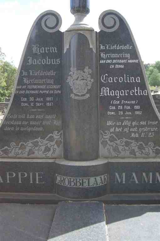 GROBBELAAR Harm Jacobus 1897-1957 &amp; Carolina Magaretha STRAUSS 1901-1982