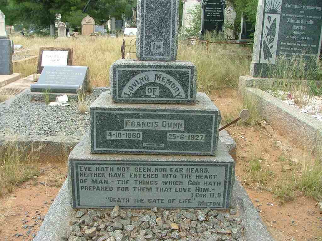 GUNN Francis 1860-1927