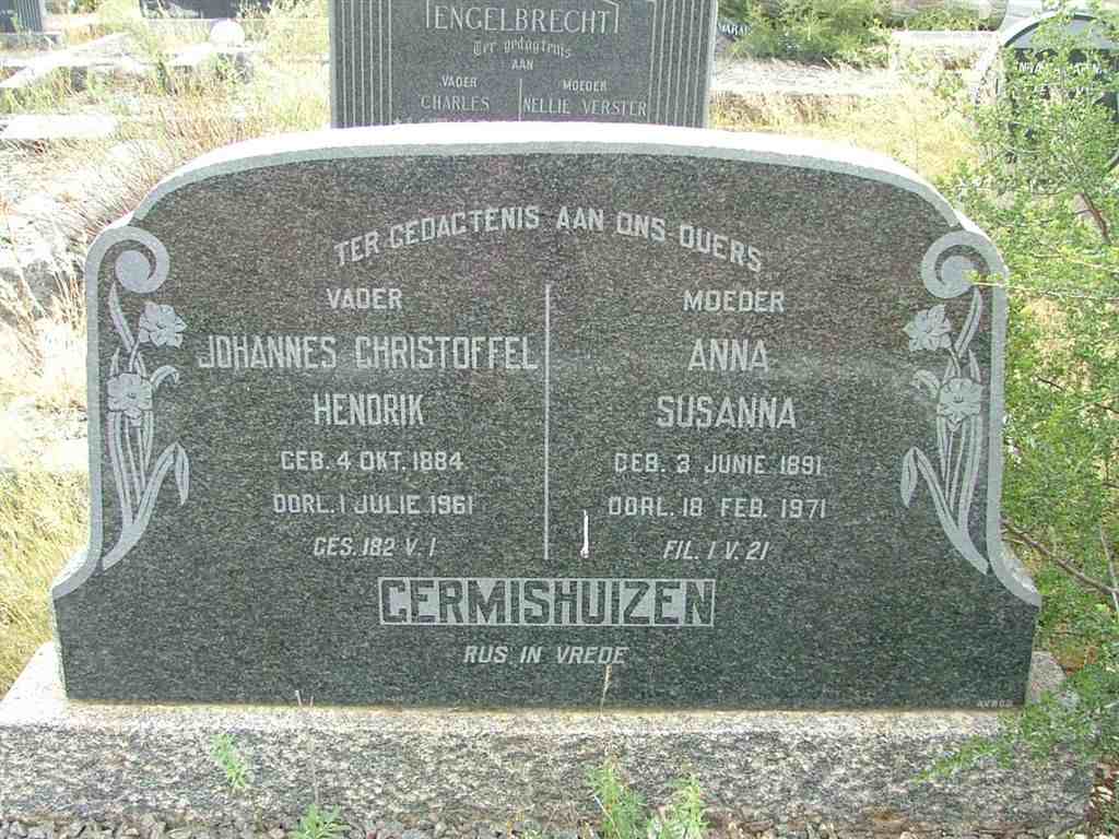 GERMISHUIZEN Johannes Christoffel Hendrik 1884-1961 &amp; Anna Susanna 1891-1971