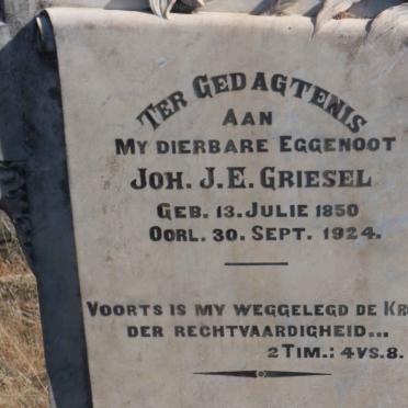 GRIESEL J.J.E. 1850-1924 &amp; Martha M. WIESNER 1857-1938