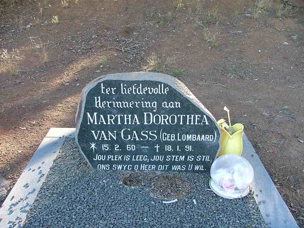 GASS Martha Dorothea, van nee LOMBAARD 1960-1991