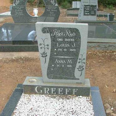 GREEFF Louis J. 1925- &amp; Anna M. 1915-