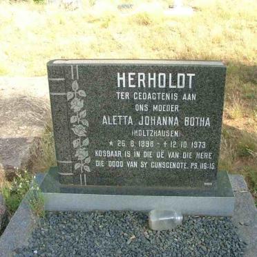 HERHOLDT Aletta Johanna Botha nee HOLTZHAUSEN 1898-1973