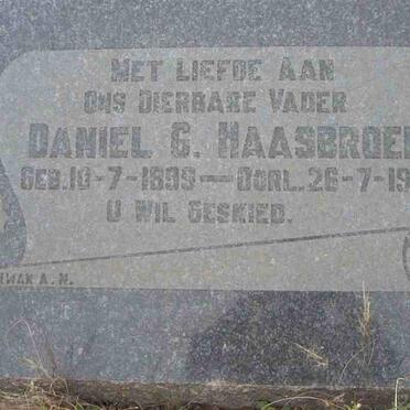 HAASBROEK Daniel G. 1899-1938