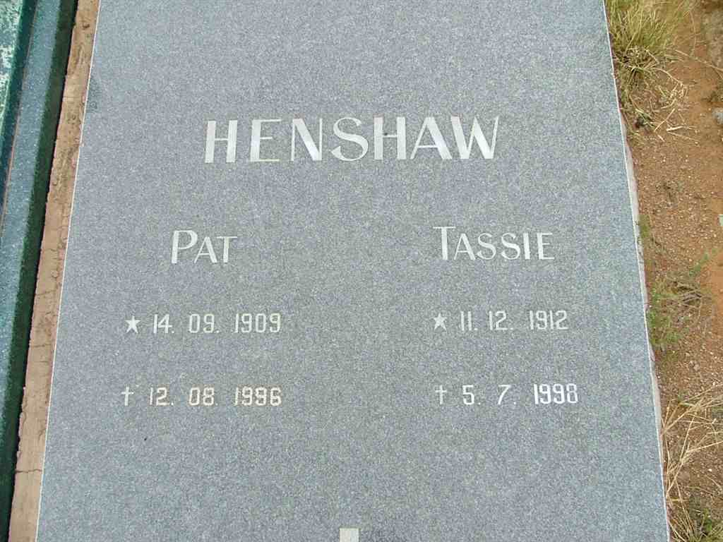 HENSHAW Pat 1909-1996 &amp; Tassie 1912-1998