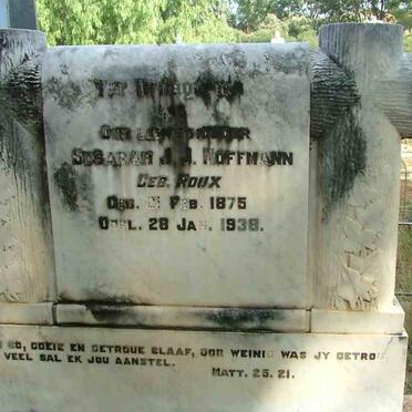 HOFFMANN F. 1863-1930 &amp; Susarah J.J. ROUX 1875-1938