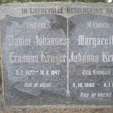 KRUGER Daniel Johannes Erasmus 1877-1947 &amp; Margaretha Johanna KRUGER 1882-1955