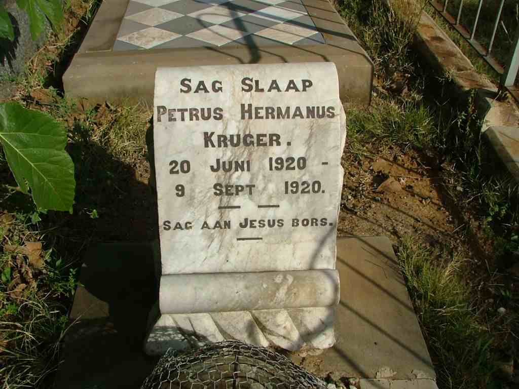 KRUGER Petrus Hermanus 1920-1920